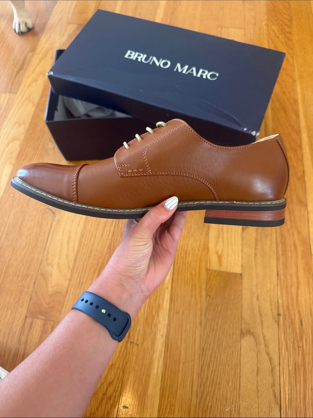 Bruno Marc Men’s Tan Leather Dress Shoes